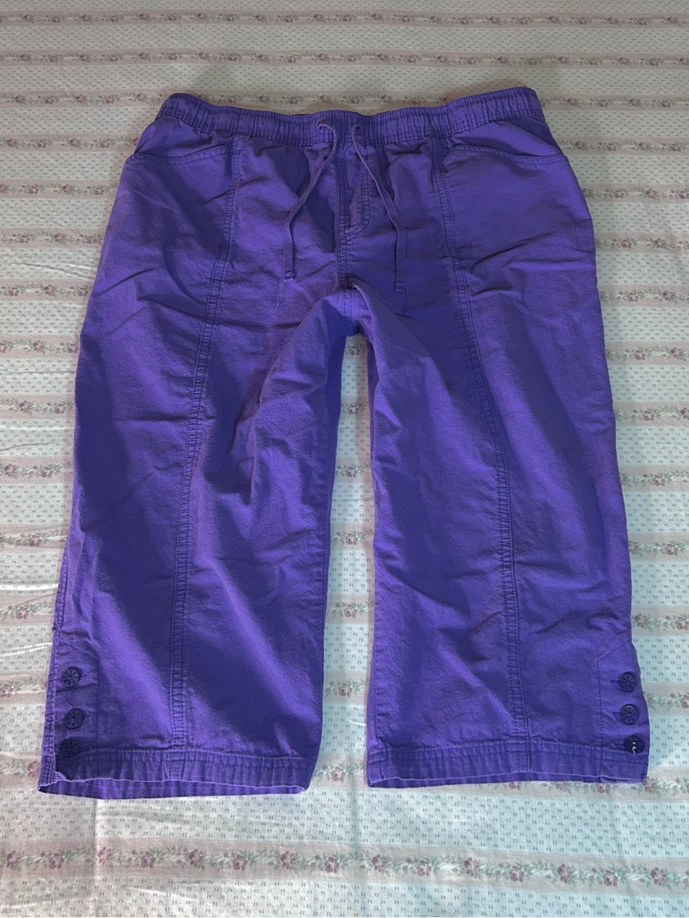 breckenridge Purple Drawstring Kids Capris